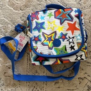 Kipling Kichirou Insulated Lunch Bag. Mystic Sunset. attached monkey keychain